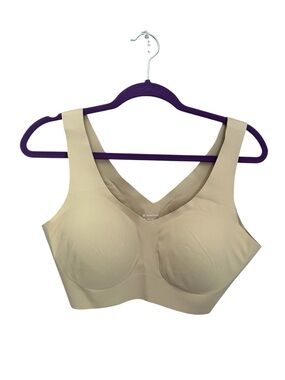 Honeylove V-Neck Wireless LiftWear Bra Sand Beige Pullover Size XL